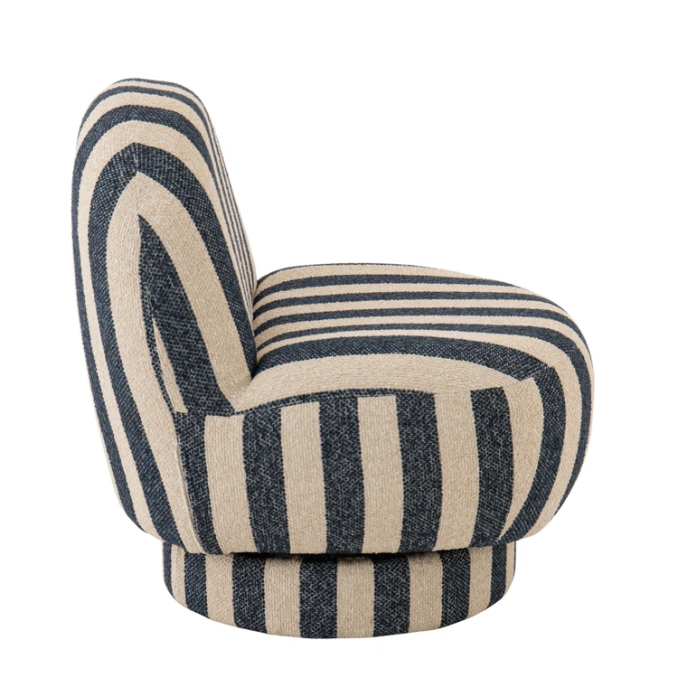 Lounge-Sessel mit gestreiftem Stoffbezug