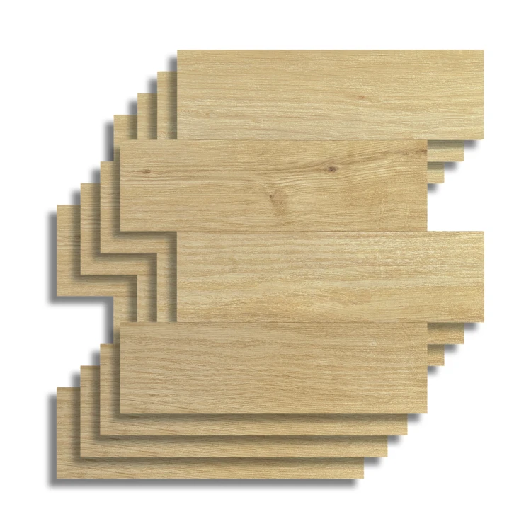 Set van 4 zelfklevende 3D-wandpanelen met houteffect