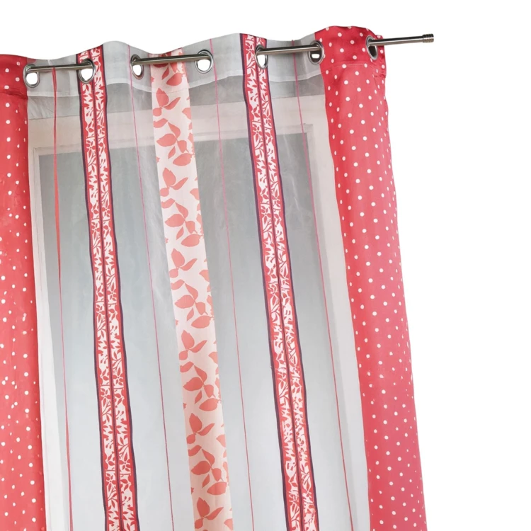 Tenda in organza jacquard a righe verticali con motivi