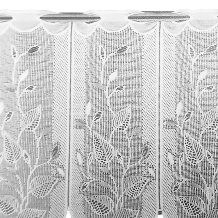 Brise-bise brodé à motifs feuillages