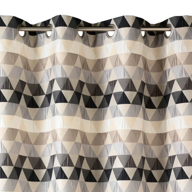 Rideau jacquard tamisant motifs triangles