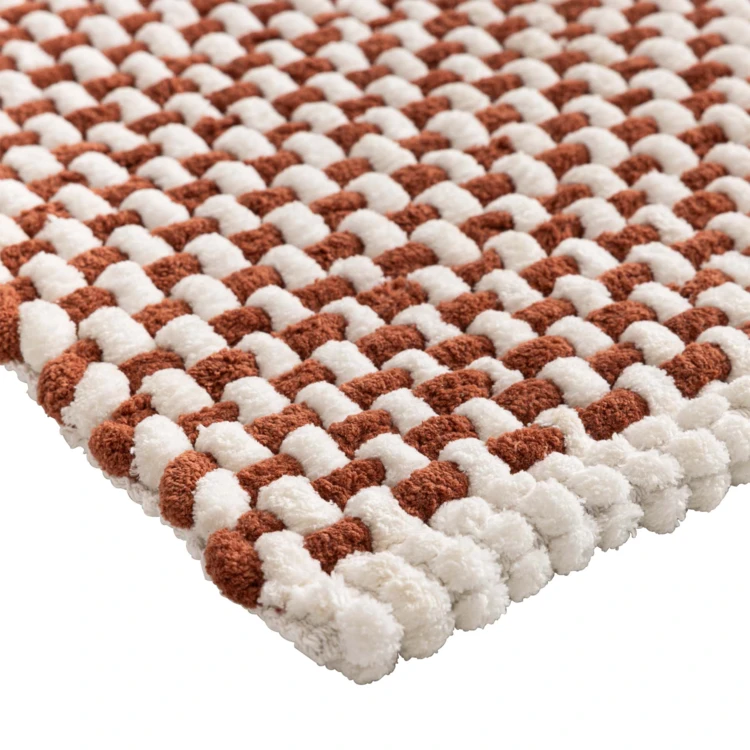 Ultra-absorbierender Chenille-Baumwollpoly-Badeteppich