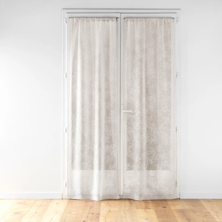 Schlaufen-Store aus gewebtem Voile mit Blattmuster