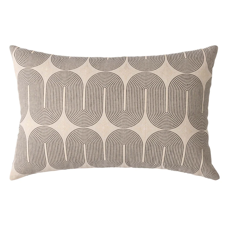 Coussin déhoussable en polycoton à imprimé métallisé