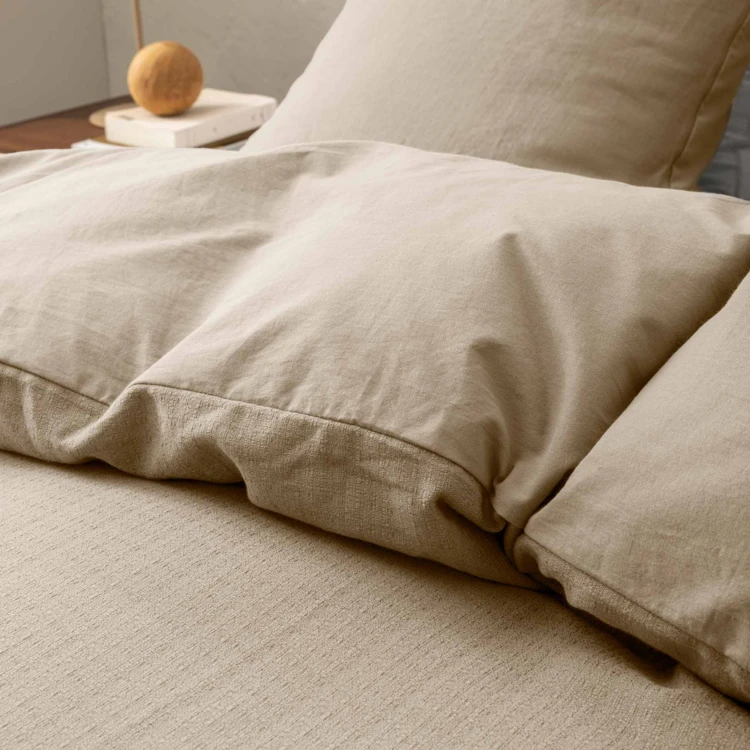 Parure de lit 3 pièces en coton tissage épais housse + taies