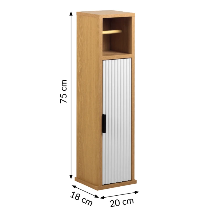 Toilettenpapierhalter mit Stauraum und gerillter Tür