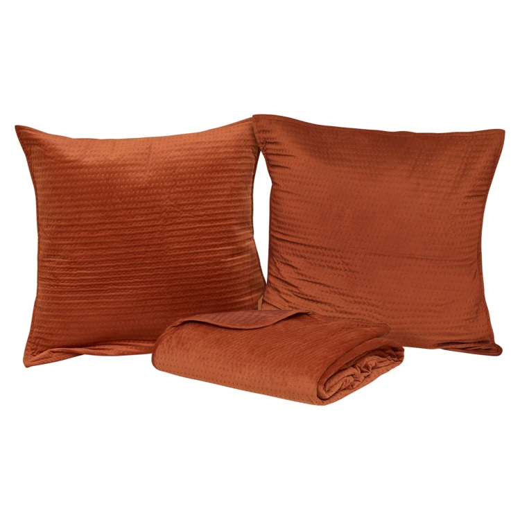 Dessus de lit gaufré avec 2 taies assorties