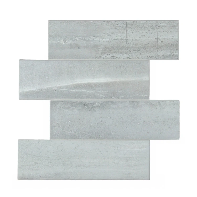 Lot de 4 crédences adhésives murales 3D effet pierre