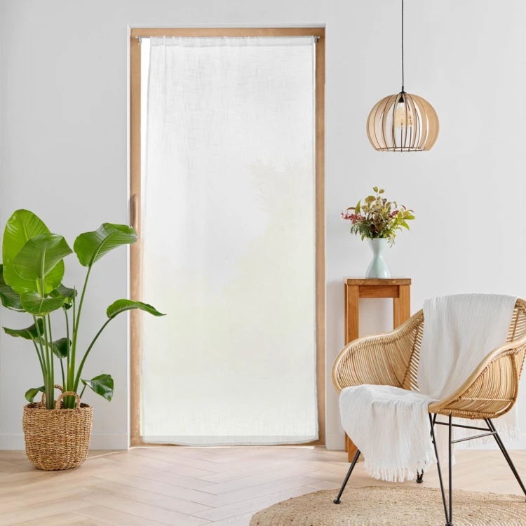 Vorhang großes Fenster mit gewebtem Leinen-Effekt