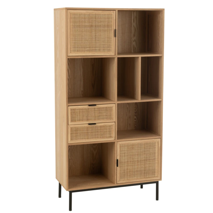 Meuble salon en bois rangements multiples