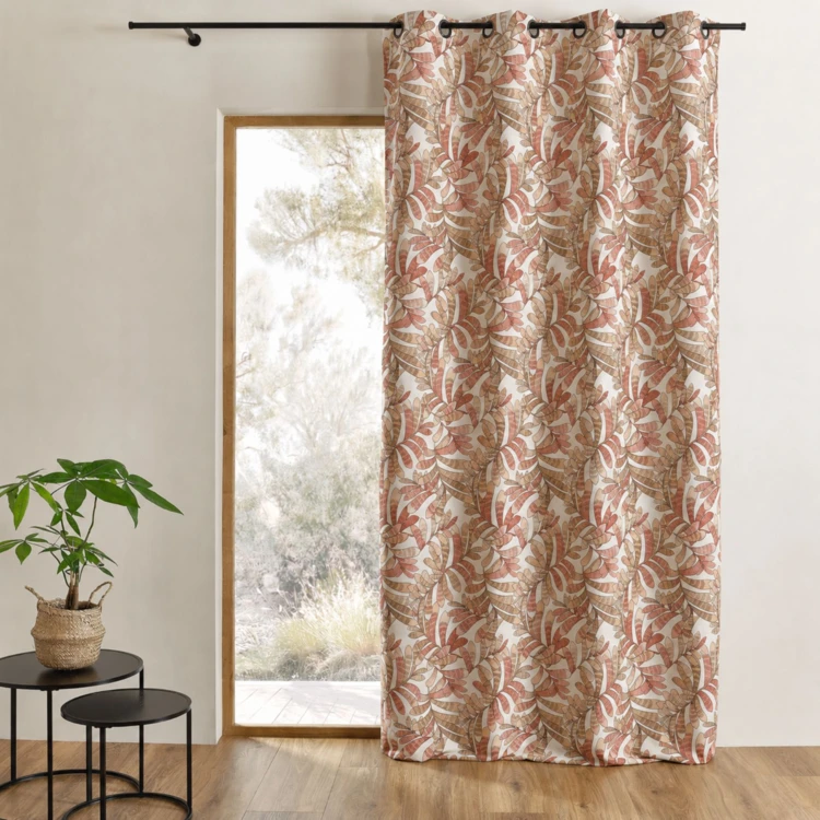 Dämpfender Jacquard-Vorhang mit Pflanzenmotiven