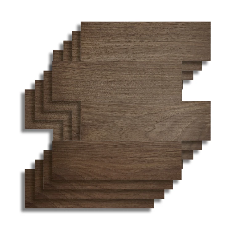Set van 4 zelfklevende 3D-wandpanelen met houteffect