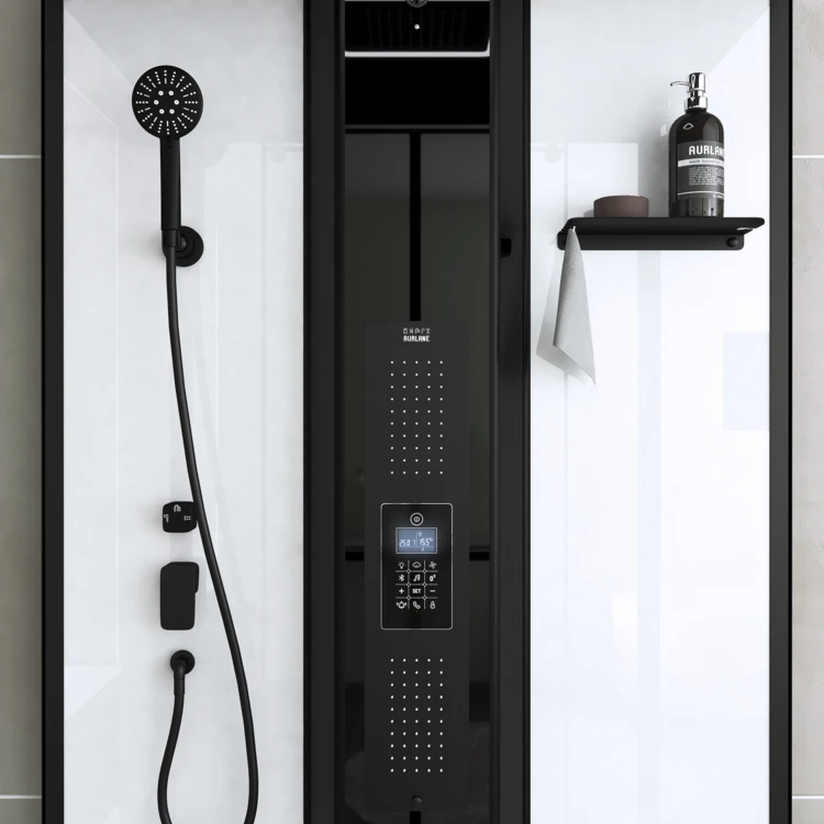 Cabine de douche hammam rectangulaire avec hydromassage