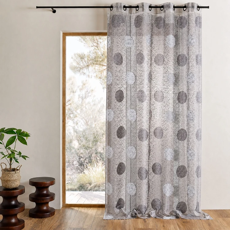 Visillo de organza jacquard bordado con grandes círculos