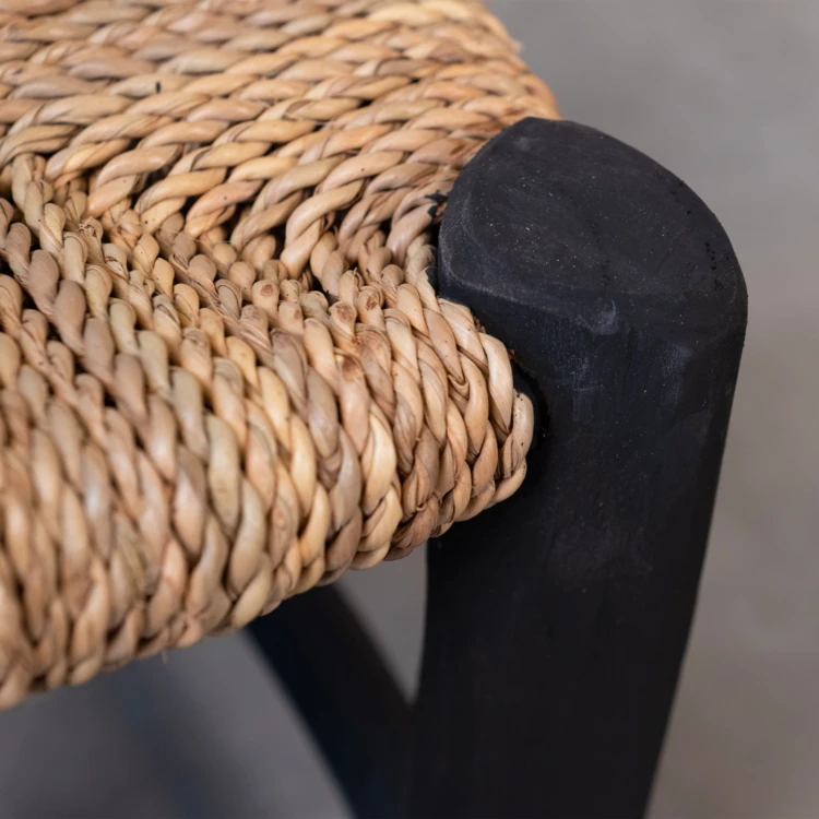 Tabouret marocain noir en bois