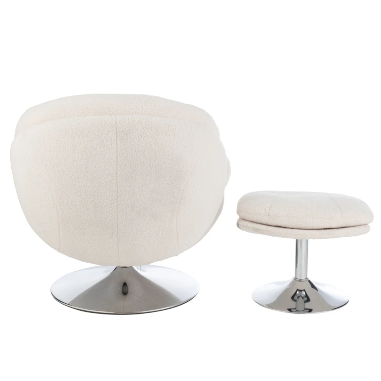 Fauteuil relax et repose pied effet velours texturé