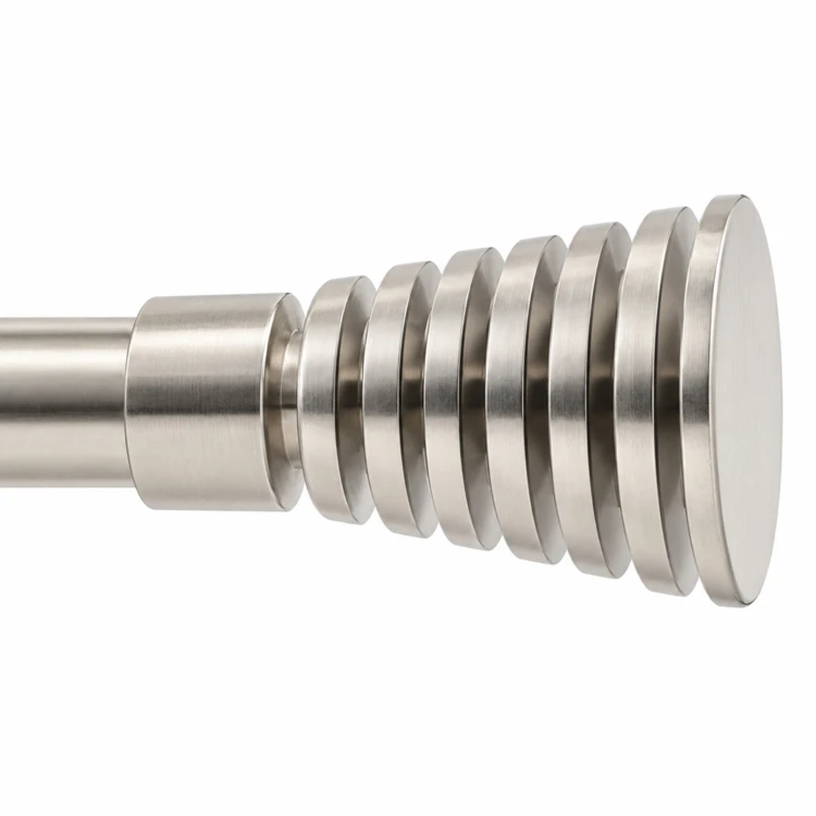 Kit de tringle extensible en métal avec embouts cannelés D19/16 mm