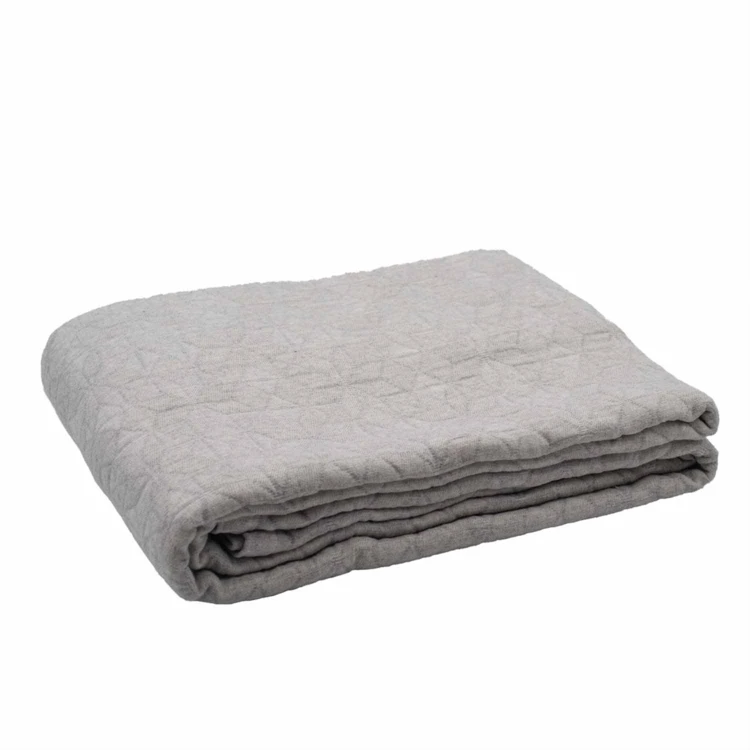 Dessus de lit matelassé en polycoton relief texturé