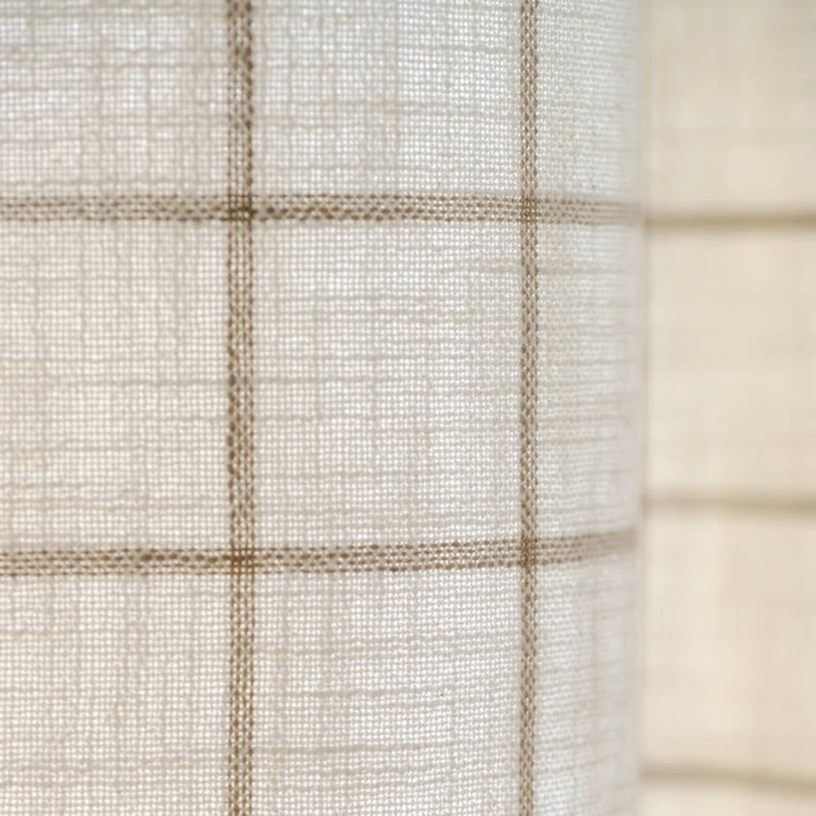 100% cotone tenda a quadri beige LOURMARIN