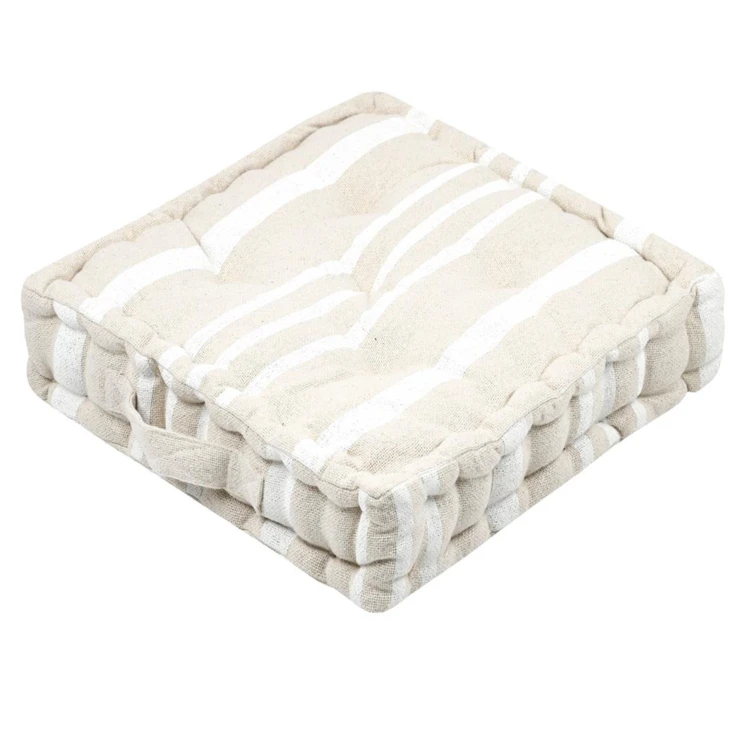 Cuscino da terra in 100% cotone, spesso e soffice, a righe