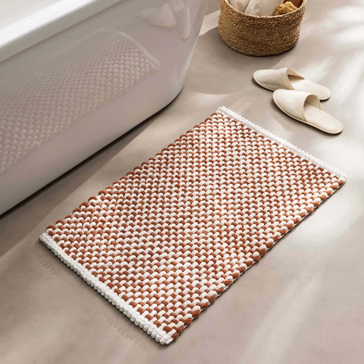 Ultra-absorbierender Chenille-Baumwollpoly-Badeteppich