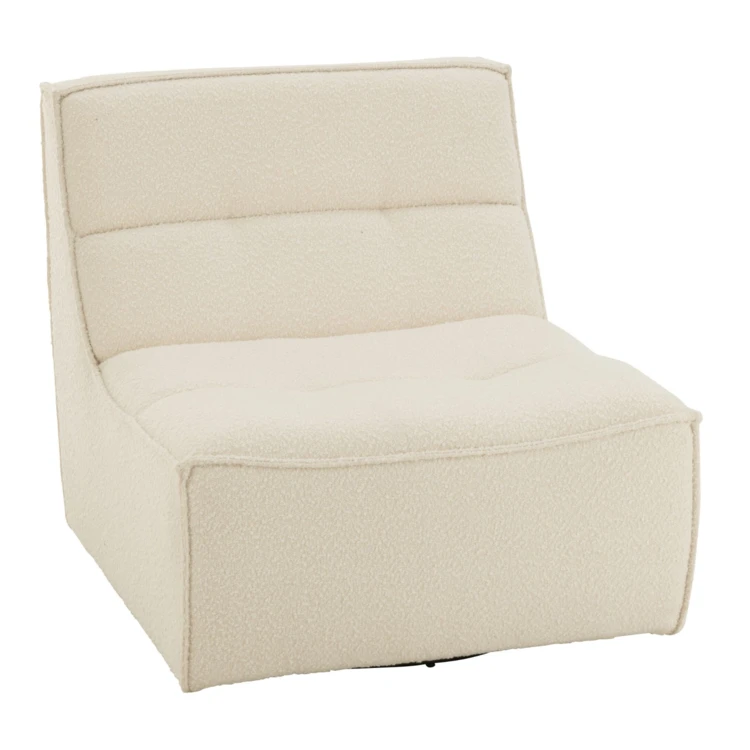 Quadratischer Drehsessel aus Bouclé-Stoff