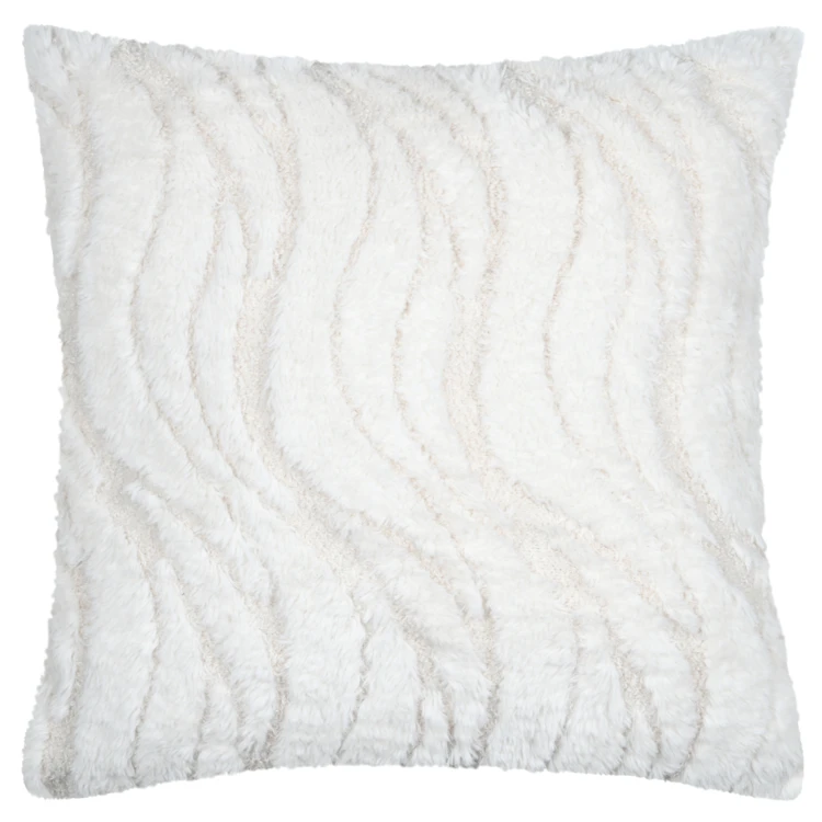 Coussin imitation fourrure vagues