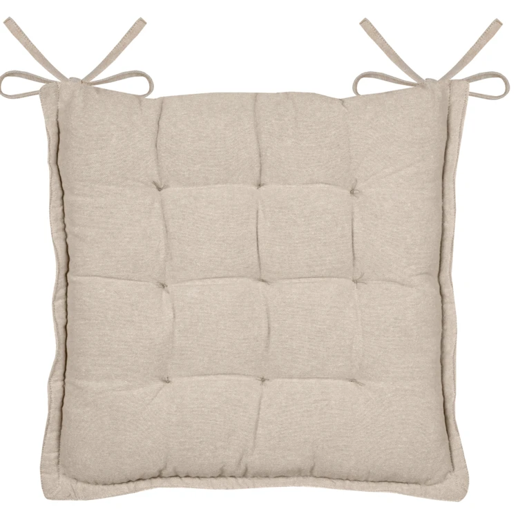 Galette de chaise matelassée poly-coton et jute