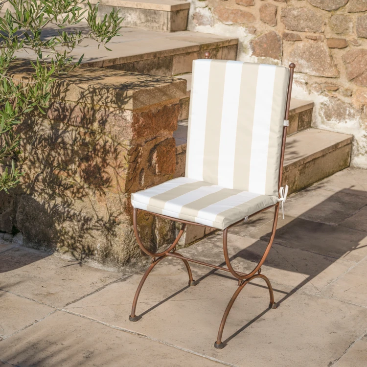 Coussin de fauteuil assise et dossier imperméable  à rayures ARCACHON