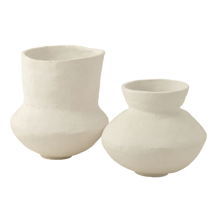 Hohe dekorative Vase aus Pappmaché