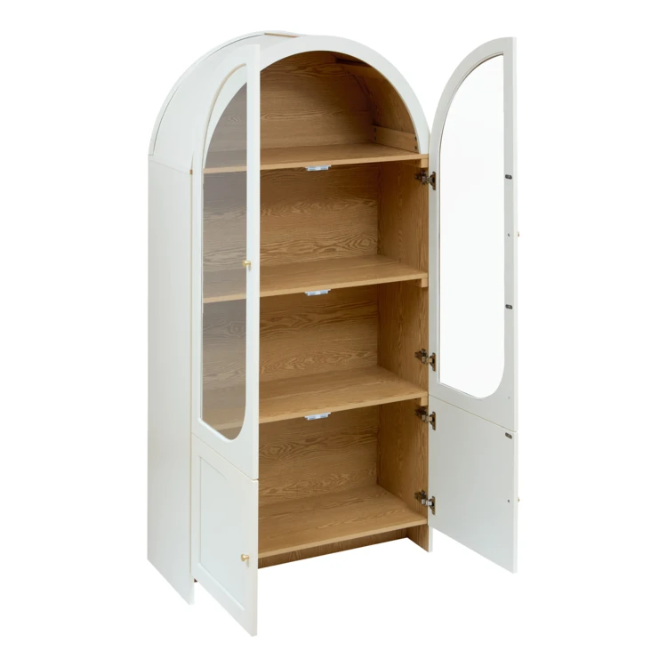 Vitrine de madeira com 4 portas envidraçadas
