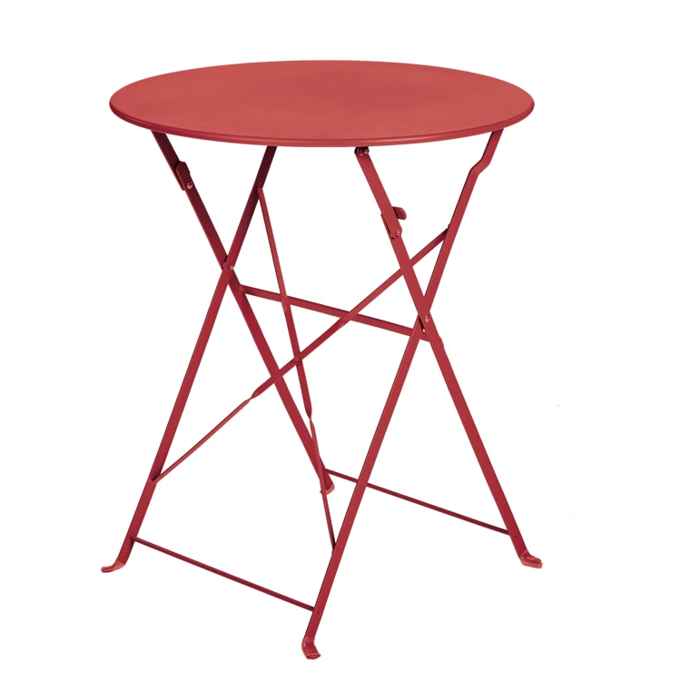 Table de jardin pliante en acier ronde