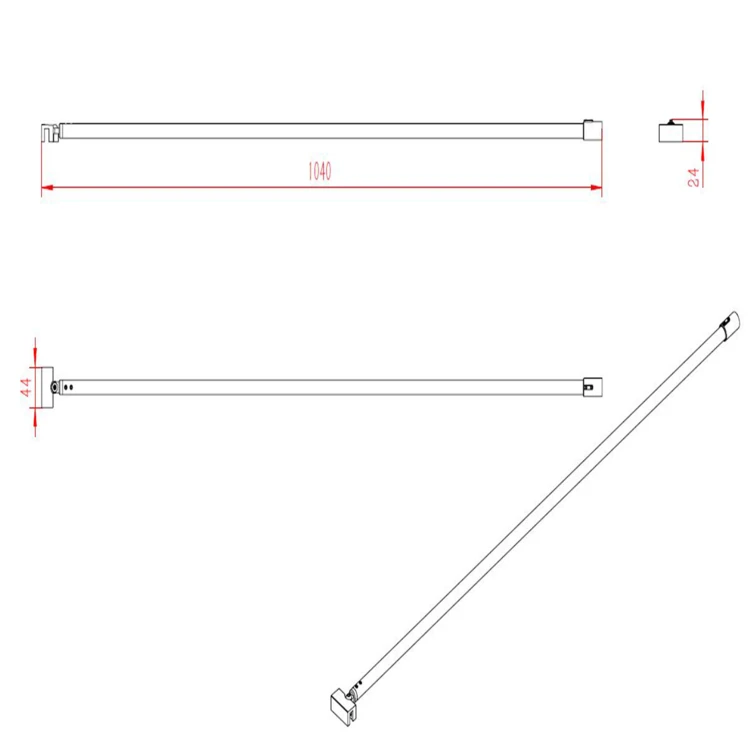 Barre de fixation 100 cm recoupable pour douche italienne