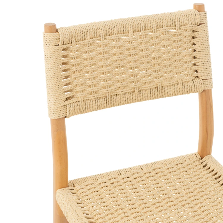 Chaise salle à manger en bois de hêtre et corde