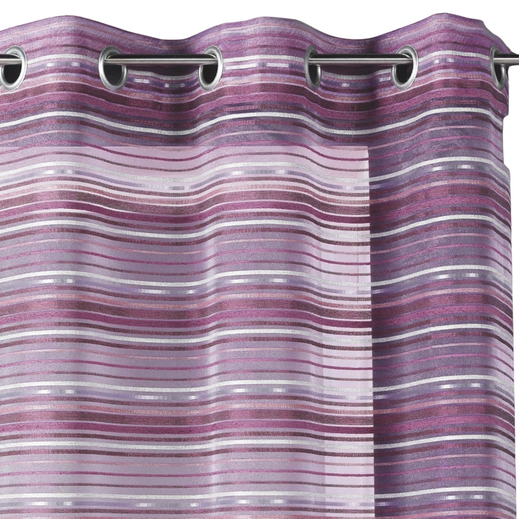 Voile di organza a righe orizzontali con occhielli