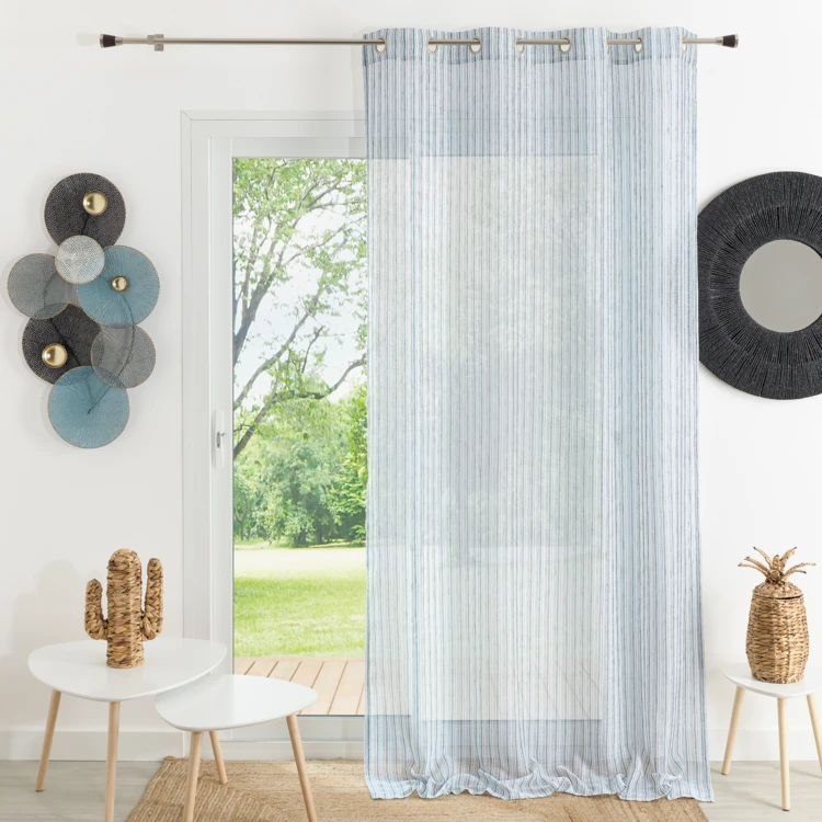 Voile de gasa a rayas bicolor