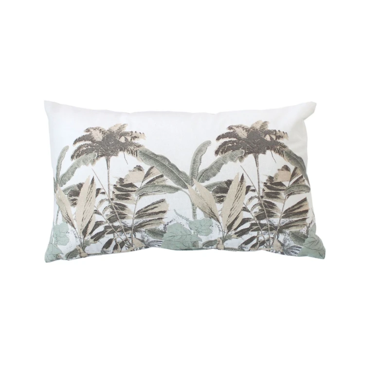 Coussin déhoussable en coton recyclé et imprimé