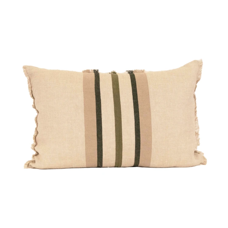 Cuscino a righe in lino e cotone