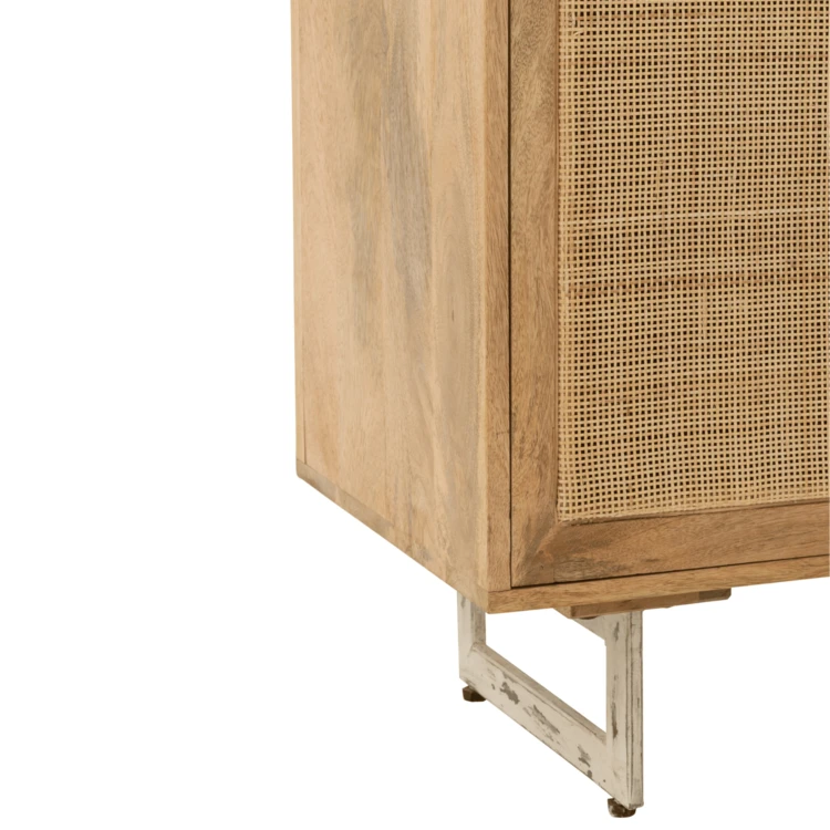 Armario de ratán y madera de mango natural