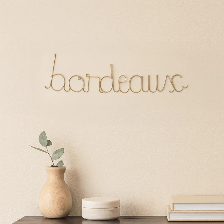 Wort Messingdraht "BORDEAUX"