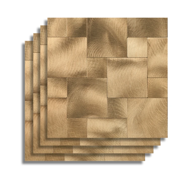 Lot de 4 crédences adhésives murales 3D effet tressé