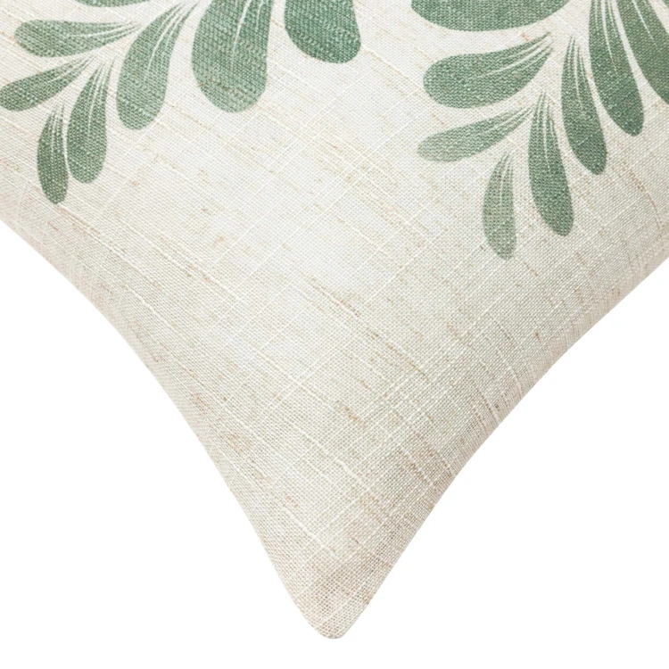 Coussin polylin imprimé feuillage