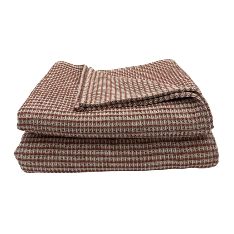 Plaid jacquard vichy en coton