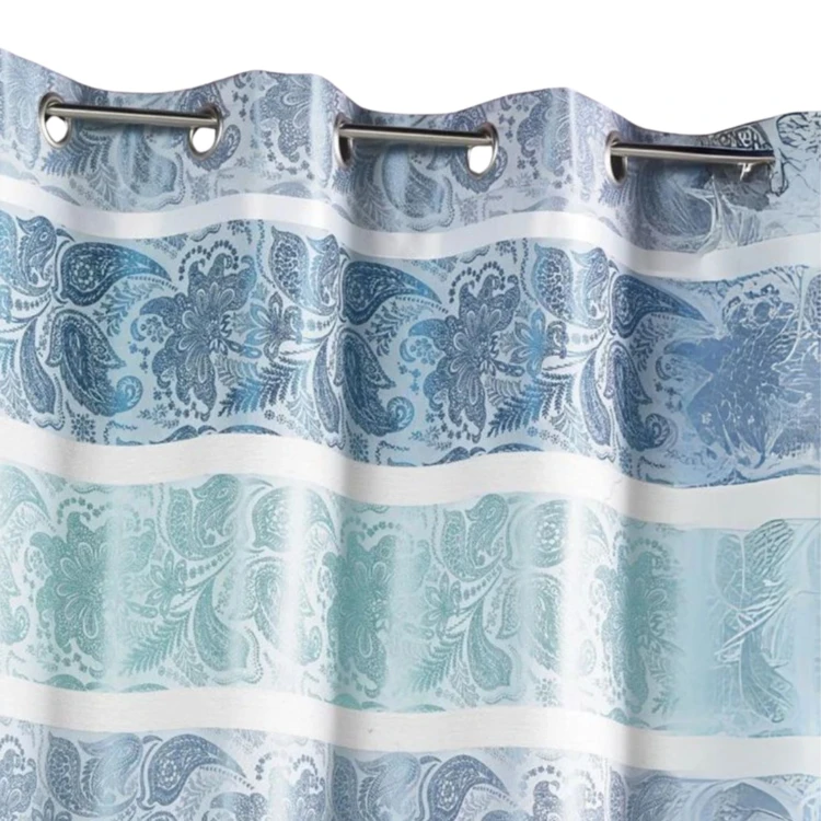 Cortina opaca de jacquard con rayas horizontales
