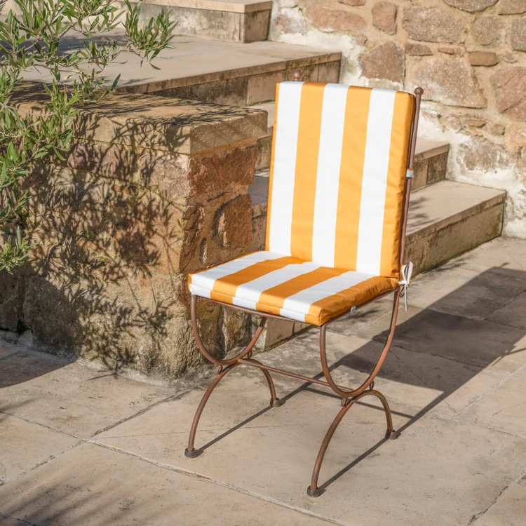 Coussin de fauteuil assise et dossier imperméable  à rayures ARCACHON