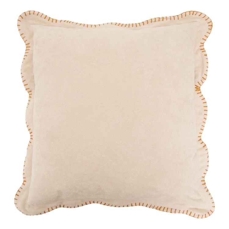 Coussin décoratif déhoussable à bord ondulé