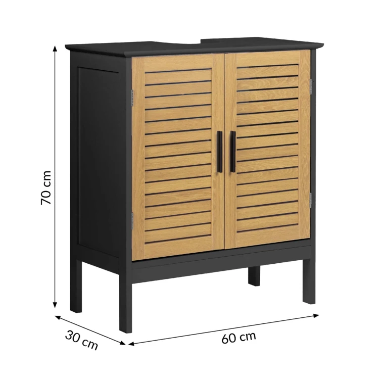 Mobile sottolavabo da bagno con porte a persiana