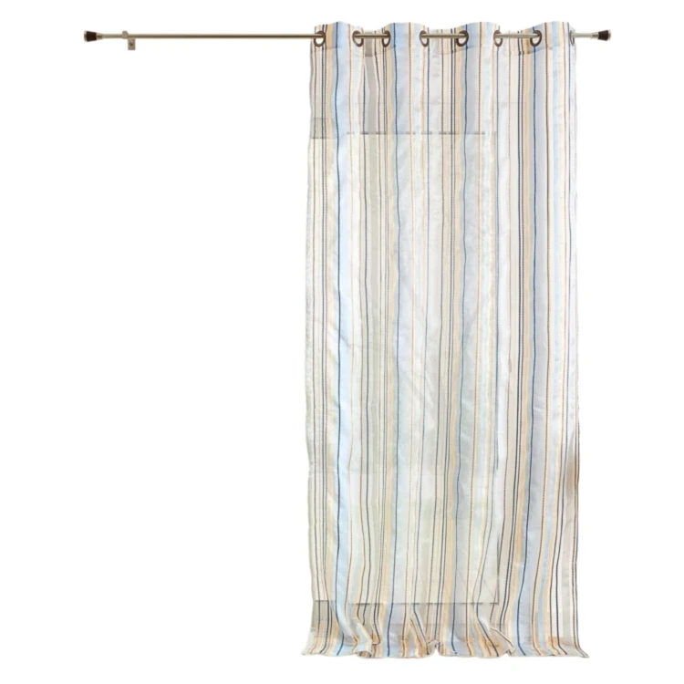 Voile di organza a righe con occhielli