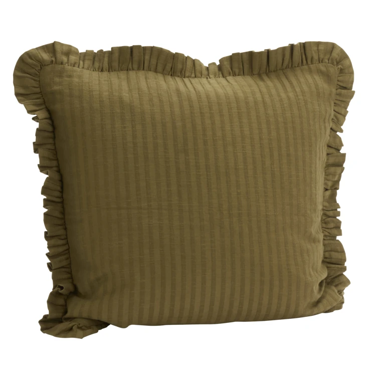 Housse de coussin 100% coton volant plat MADAM STOLTZ