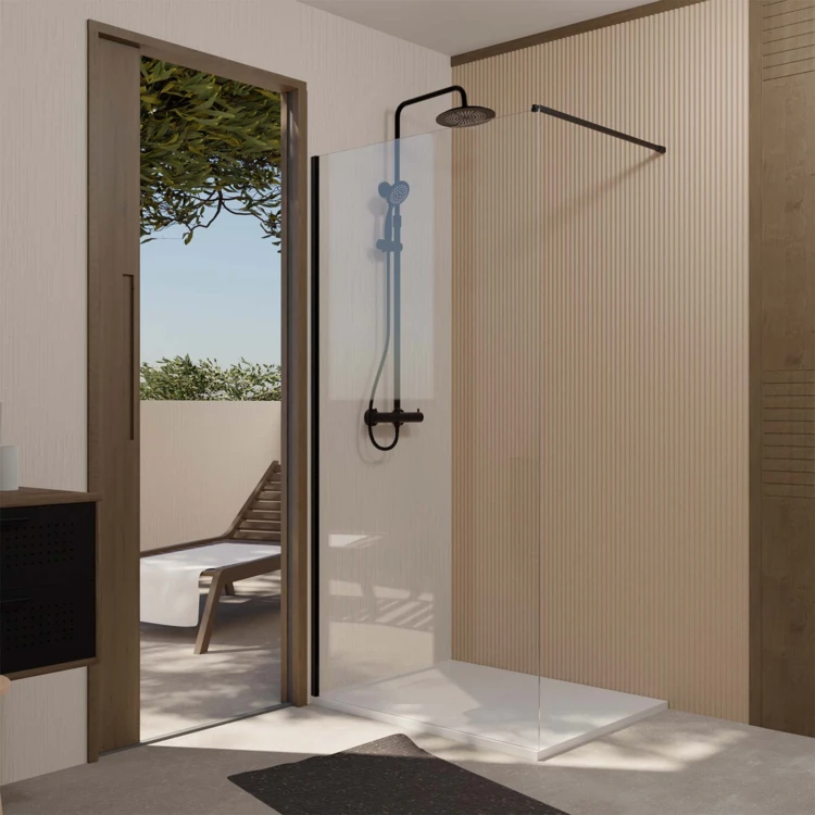 Paroi de douche à l’italienne en verre trempé 8 mm anticalcaire